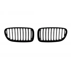 Single rib kidney grilles in black lacquer suitable for BMW 5 Series F10, F11 Touring 2010-2017