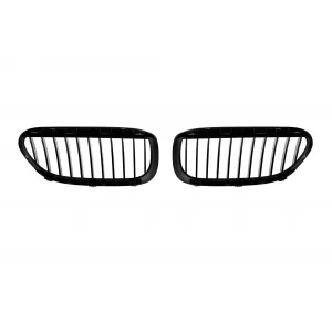 Single rib kidney grilles in black lacquer suitable for BMW 6 Series E63, E64 2003-2010