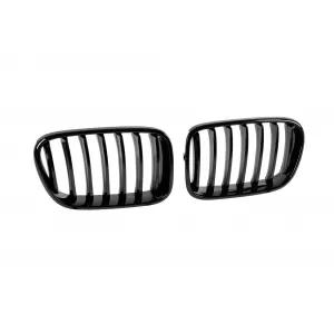 Single rib kidney grilles in black lacquer suitable for BMW X3 F25 2010-2013