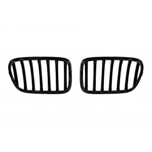 Single rib kidney grilles in black lacquer suitable for BMW X3 F25 2010-2013