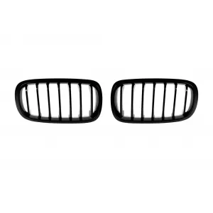 Single rib kidney grilles in black lacquer suitable for BMW X5 F15 2013-2018, X6 F16 2014-2019