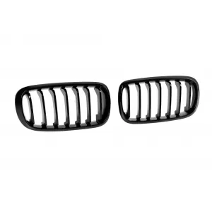Single rib kidney grilles in black lacquer suitable for BMW X5 F15 2013-2018, X6 F16 2014-2019
