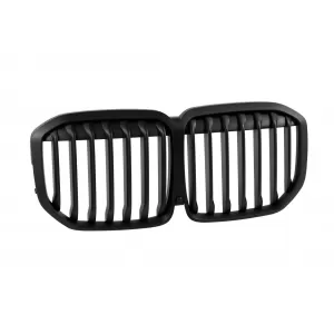 Single ribbed kidney grilles in matte black suitable for BMW X7 G07 2018-2022