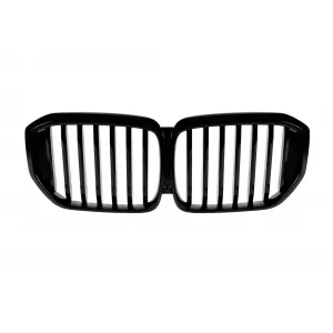 image-69-Single rib kidneys in black lacquer suitable for BMW X5 G05 LCI after 2023 with camera opening