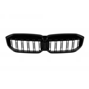 Grilles de calandre illuminées Iconic Glow avec doubles lamelles adaptées pour BMW Série 3 G20, G21 après 2023, laqué noir-image-6146843
