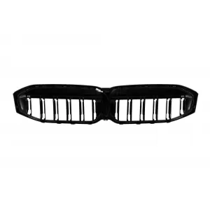 Grilles de calandre illuminées Iconic Glow avec doubles lamelles adaptées pour BMW Série 3 G20, G21 après 2023, laqué noir-image-6146845