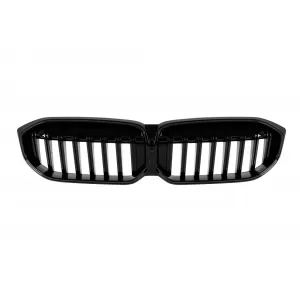 Grilles de calandre illuminées Iconic Glow avec lames simples adaptées pour BMW Série 3 G20, G21 après 2023, laqué noir-image-6146848