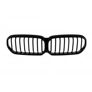 Grilles de calandre illuminées Iconic Glow avec lamelles simples adaptées pour BMW Série 5 G30, G31 2020-2023, laqué noir-image-6146866
