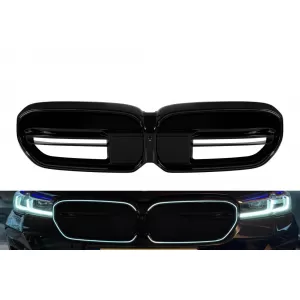 Iconic Glow illuminated kidney grilles suitable for BMW 5 Series G30, G31 2020-2023, black lacquer