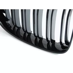 Double slat kidneys in black lacquer suitable for BMW 1 Series E81, E82, E87, E88 2007-2011