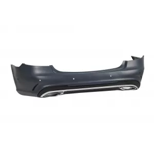Heckstoßstange der Designlinie A geeignet für Mercedes E-Klasse W212 Limousine 2012-2016 mit verchromten Auspuffendrohren-image-6147234