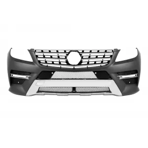 Front A Design Line bumper suitable for Mercedes ML W166 2011-2015 with chrome/black 3-spoke grille