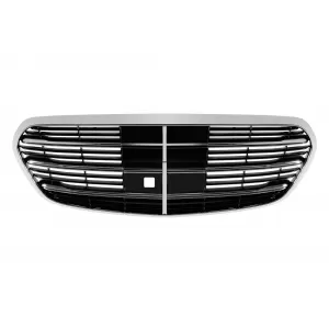 Front A Design Line bumper suitable for Mercedes S-class W223 after 2020 with chrome/black grille