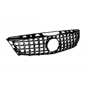Ensemble de grilles type GT chrome/noir et grille centrale dans le pare-chocs adapté pour Mercedes CLS C218 2011-2014 équipé d'un pare-chocs sport A Design-image-6148064
