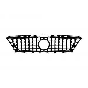 Ensemble de grilles type GT chrome/noir et grille centrale dans le pare-chocs adapté pour Mercedes CLS C218 2011-2014 équipé d'un pare-chocs sport A Design-image-6148065
