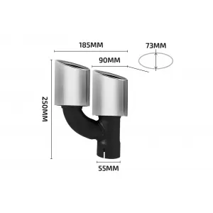 S5-Typ Diffusor mit verchromten Endrohren geeignet für die Standard-Heckstoßstange des Audi A5 Coupé, Cabriolet, 2 Türen 2012-2016 -oo--oo--image-6148377