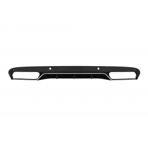 C63-Typ Diffusor mit schwarzen Endrohren geeignet für die serienmäßige Heckstoßstange für Mercedes C-Klasse W205 Limousine, S205 Kombi 2013-2019 -oo--oo-, mit Chromzierleiste-image-6148631