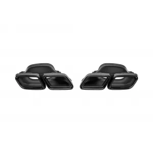 C63-Typ Diffusor mit schwarzen Endrohren geeignet für die serienmäßige Heckstoßstange für Mercedes C-Klasse W205 Limousine, S205 Kombi 2013-2019 -oo--oo-, mit Chromzierleiste-image-6148633