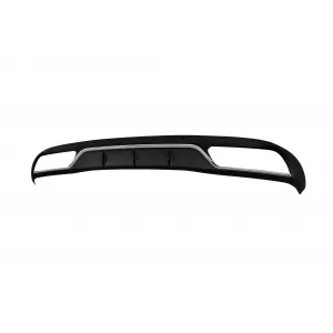 C63-Typ Diffusor mit verchromten Endrohren geeignet für die serienmäßige Heckstoßstange für Mercedes C-Klasse W205 Limousine, S205 Kombi 2013-2019 -oo--oo-, mit verchromtem Zierleisten-image-6148640