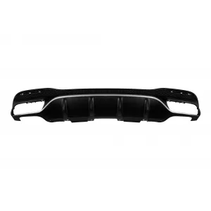 GLE63 Typ Diffusor mit verchromten Endrohren für den hinteren A Design Stoßfänger geeignet für Mercedes GLE W166 2015-2019 -oo--oo-, mit verchromtem Zierleisten-image-6148827