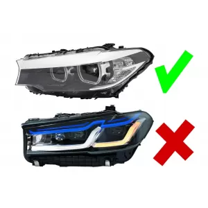 Left housing suitable for LED headlights 1039.037 L for BMW 5 Series G30 sedan 2017-2020