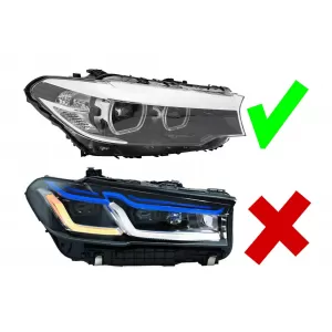 Right housing suitable for LED headlights 1039.038 R for BMW 5 Series G30 sedan 2017-2020
