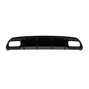 A45-Typ Diffusor mit schwarzen Endrohren geeignet für A Design Heckstoßstange an Mercedes A-Klasse W176 2015-2018, schwarz lackiert-image-6150314