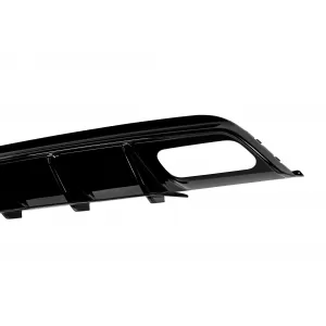 A45-Typ Diffusor mit schwarzen Endrohren geeignet für A Design Heckstoßstange an Mercedes A-Klasse W176 2015-2018, schwarz lackiert-image-6150315
