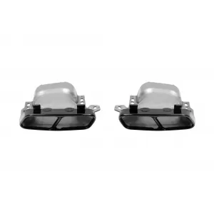 A45-Typ Diffusor mit schwarzen Endrohren geeignet für A Design Heckstoßstange an Mercedes A-Klasse W176 2015-2018, schwarz lackiert-image-6150318