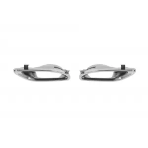 E300-Typ Diffusor mit verchromten Endrohren geeignet für den serienmäßigen Heckstoßfänger des Mercedes E-Klasse W212, S212 2014-2016, -oo--oo-, mit verchromtem Zierleisten-image-6150616