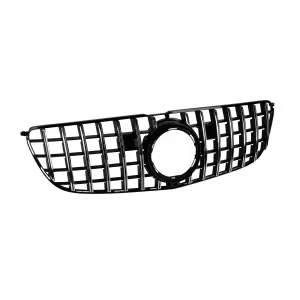 Grille style GT chrome/noir adapté pour Mercedes GLS X166 2016-2019 avec ouverture pour caméra - support cassé sur le côté droit-image-6151323