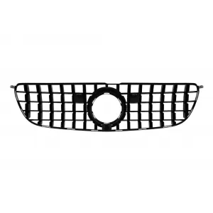Grille style GT chrome/noir adapté pour Mercedes GLS X166 2016-2019 avec ouverture pour caméra - support cassé sur le côté droit-image-6151324