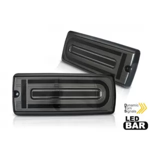 image-8-Tuning LED hátsó lámpa szett Mercedes G-osztály W463 1990-2018, füstölt alap, dinamikus irányjelzővel, bal és jobb