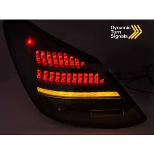LED tuning hátsó lámpa szett Mercedes C-osztály W205 sedan 2014-2021, fekete alap, dinamikus irányjelzővel, bal és jobb-image-6152161