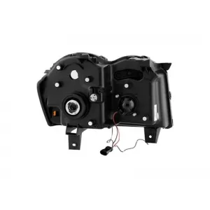 Set di fari tuning con luci LED adatto per Jeep Grand Cherokee 2005-2008 con base cromata, sinistra e destra-image-6152730