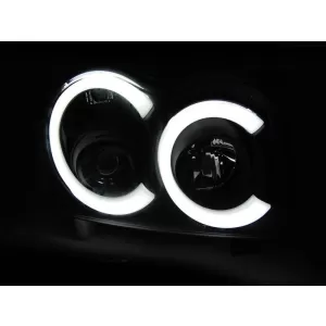 Set di fari tuning con luci LED adatto per Jeep Grand Cherokee 2005-2008 con base cromata, sinistra e destra-image-6152732
