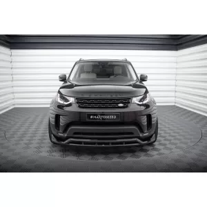 Spoiler Maxton Design adatto per paraurti anteriore del Land Rover Discovery HSE dopo il 2017, verniciato di nero-image-6153183