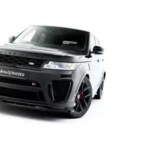 Spoiler Maxton Design adatto per paraurti anteriore SVR su Land Rover Range Rover Mk2 Facelift 2018-2022, verniciato di nero-image-6153188