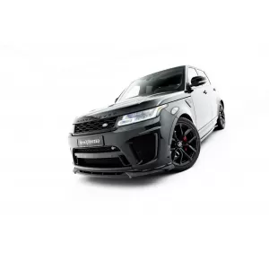 Spoiler Maxton Design adatto per paraurti anteriore SVR su Land Rover Range Rover Mk2 Facelift 2018-2022, verniciato di nero-image-6153191
