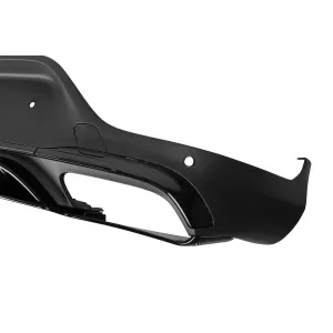 Diffusore di tipo GLC63 con terminali neri adatto per paraurti posteriore A Design su Mercedes GLC Coupe C253 2016-2022 -oo--oo-, con finitura nera-image-6156948