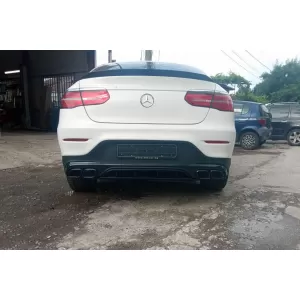 Diffusore di tipo GLC63 con terminali neri adatto per paraurti posteriore A Design su Mercedes GLC Coupe C253 2016-2022 -oo--oo-, con finitura nera-image-6156949
