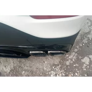 Diffusore di tipo GLC63 con terminali neri adatto per paraurti posteriore A Design su Mercedes GLC Coupe C253 2016-2022 -oo--oo-, con finitura nera-image-6156953