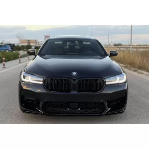 Spoiler di tipo M5 CS adatto per il paraurti anteriore M5 della BMW Serie 5 G30 LCI 2021-2023, verniciato di nero-image-6261189