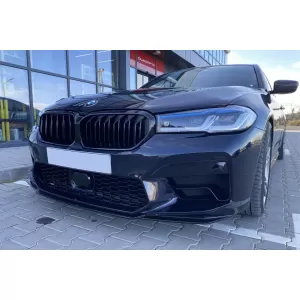Spoiler di tipo M5 CS adatto per il paraurti anteriore M5 della BMW Serie 5 G30 LCI 2021-2023, verniciato di nero-image-6261192