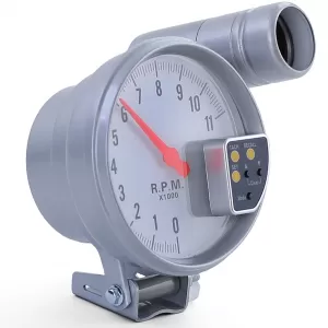 5 inch performance tachometer silver matte with shift light and bracket