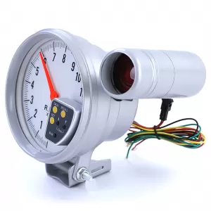 5 inch performance tachometer silver matte with shift light and bracket