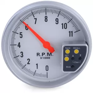 5 inch performance tachometer silver matte with shift light and bracket