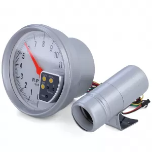 5 inch performance tachometer silver matte with shift light and bracket