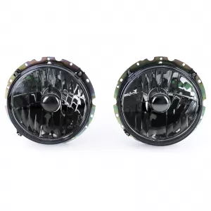 Clear glass headlights black smoke H4 pair for VW T3 79-92