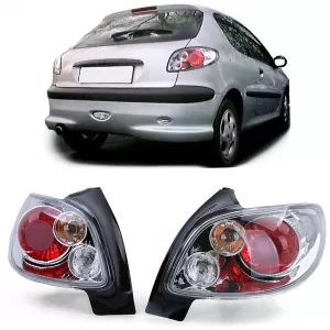 image-50-Kristály hátsó lámpák króm Peugeot 206 hatchback 3 + 5 ajtós 98-09